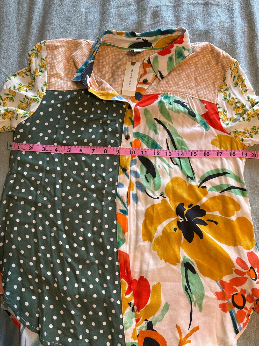 Anthropologie Maeve Alida Contrast Buttondiwn Shirt - Picture 10 of 11